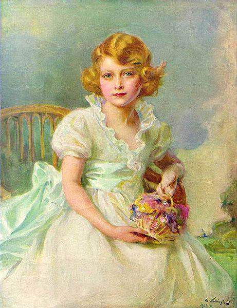 Philip Alexius de Laszlo Princess Elizabeth of York, currently Queen Elizabeth II of the United Kingdom, painted when she was seven years ol China oil painting art